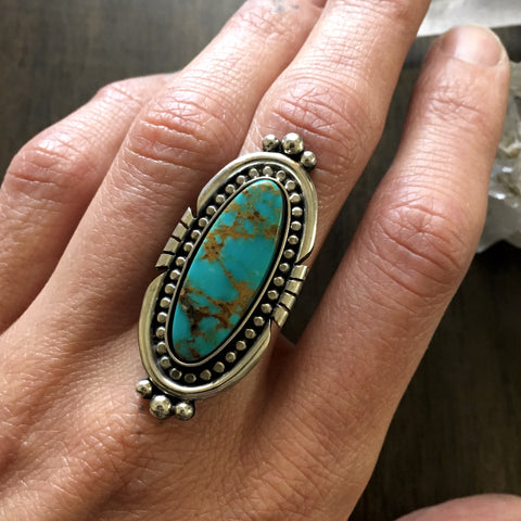 High-Grade Turquoise Ring or Pendant- Kingman Turquoise and Sterling Silver- Finished to Size