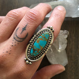 High-Grade Turquoise Ring or Pendant- Kingman Turquoise and Sterling Silver- Finished to Size