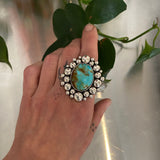 Large Turquoise Super Bubble Ring or Pendant- Sterling Silver and Kingman Turquoise- Finished to Size