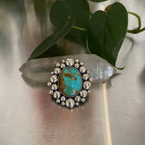 Large Turquoise Super Bubble Ring or Pendant- Sterling Silver and Kingman Turquoise- Finished to Size