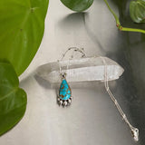 Dainty Turquoise Bubble Necklace- Sterling Silver and King's Manassa Turquoise- 18" Chain