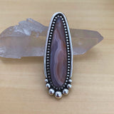 Huge Laguna Agate Talon Ring or Pendant- Sterling Silver and Agate- Finished to Size