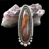 Large Laguna Agate Talon Ring or Pendant- Sterling Silver and Agate- Finished to Size