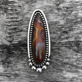 Large Laguna Agate Talon Ring or Pendant- Sterling Silver and Agate- Finished to Size