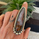 Huge Laguna Agate Talon Ring or Pendant- Sterling Silver and Lace Agate- Finished to Size