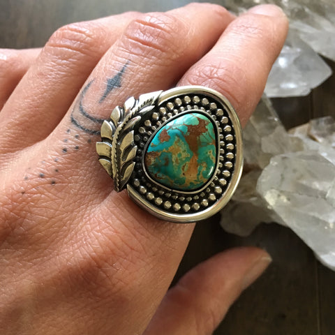 High-Grade Turquoise Ring or Pendant- Royston Turquoise and Sterling Silver- Finished to Size