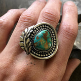 High-Grade Turquoise Ring or Pendant- Royston Turquoise and Sterling Silver- Finished to Size