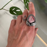 Leafy Rhodochrosite Ring or Pendant- Sterling Silver - Finished to Size