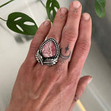 Leafy Rhodochrosite Ring or Pendant- Sterling Silver - Finished to Size