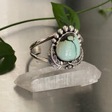Chunky Leafy Variscite Bubble Cuff- Sterling Silver and Prince Variscite Bracelet- Size S/M