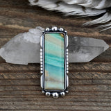 Blue Opal Petrified Wood Ring or Pendant- Sterling Silver and Indonesian Opalized Petrified Wood- Finished to Size