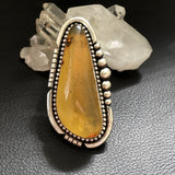 Large Amber Ring- Sterling Silver and Mayan Amber - Finished to Size