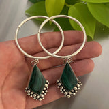 Malachite and Sterling Silver Ear Weights- Earrings For Stretched Ears