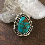 High-Grade Turquoise Ring or Pendant- Kings Manassa Turquoise and Sterling Silver- Finished to Size