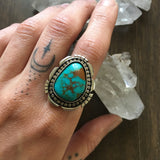 High-Grade Turquoise Ring or Pendant- Kings Manassa Turquoise and Sterling Silver- Finished to Size