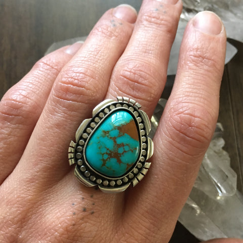 High-Grade Turquoise Ring or Pendant- Kings Manassa Turquoise and Sterling Silver- Finished to Size