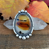 Huge Montana Agate and Sterling Silver Ring or Pendant- Finished to Size