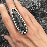 Large Montana Agate Talon Ring or Pendant- Sterling Silver and Agate- Finished to Size