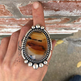 Huge Montana Agate and Sterling Silver Ring or Pendant- Finished to Size