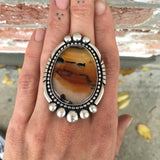 Huge Montana Agate and Sterling Silver Ring or Pendant- Finished to Size