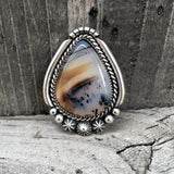 Large Celestial Montana Agate Ring or Pendant- Sterling Silver and Montana Agate Finished to Size