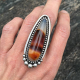 Large Montana Agate Talon Ring or Pendant- Sterling Silver and Montana Agate Finished to Size