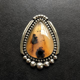 Large Teardrop Montana Agate Ring or Pendant- Sterling Silver and Montana Agate Finished to Size