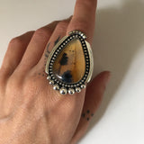 Large Teardrop Montana Agate Ring or Pendant- Sterling Silver and Montana Agate Finished to Size