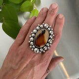 The Supernova Ring- Montana Agate and Sterling Silver- Finished to Size or as a Pendant