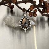Montana Agate Bubble Ring or Pendant- Sterling Silver- Finished to Size