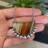 Large Montana Agate Bubble Necklace- Sterling Silver and Agate - 18" Sterling Chain