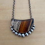 Large Montana Agate Bubble Necklace- Sterling Silver and Agate - 18" Sterling Chain