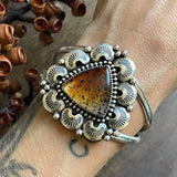 Overlay Montana Agate Cuff- Sterling Silver and Montana Agate Statement Cuff