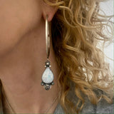 Moonstone and Sterling Silver Ear Weights- Earrings For Stretched Ears