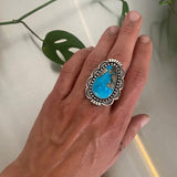 Heavyweight Turquoise Statement Ring or Pendant- Sterling Silver and Morenci 2 Turquoise- Finished to Size