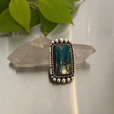 Rectangular Turquoise Statement Ring or Pendant- Sterling Silver and Morenci II Turquoise- Finished to Size
