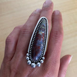 Large Moss Agate Talon Ring or Pendant- Sterling Silver and Agate- Finished to Size