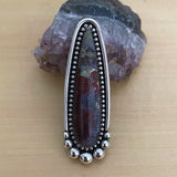 Large Moss Agate Talon Ring or Pendant- Sterling Silver and Agate- Finished to Size