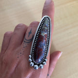 Large Moss Agate Talon Ring or Pendant- Sterling Silver and Agate- Finished to Size