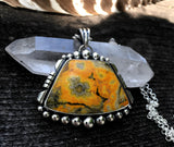 Large Bumble Bee Jasper and Sterling Silver Necklace