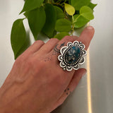 The North Star Ring- Morenci II Turquoise and Sterling Silver- Finished to Size or as a Pendant