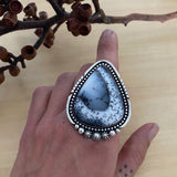 Huge Dendritic Opal Statement Ring or Pendant- Sterling Silver- Finished to Size