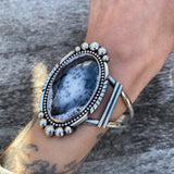 Huge Dendritic Opal Statement Cuff- Sterling Silver and Dendritic Opal