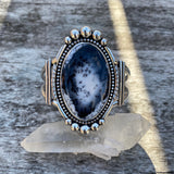 Huge Dendritic Opal Statement Cuff- Sterling Silver and Dendritic Opal