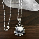Dendritic Opal Necklace- Sterling Silver and Dendritic Opal- Chain Included