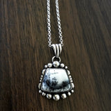 Dendritic Opal Necklace- Sterling Silver and Dendritic Opal- Chain Included