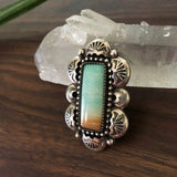 Blue Opal Petrified Wood Overlay Ring or Pendant- Sterling Silver and Indonesian Opalized Petrified Wood- Finished to Size