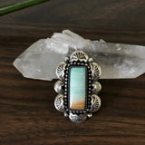 Blue Opal Petrified Wood Overlay Ring or Pendant- Sterling Silver and Indonesian Opalized Petrified Wood- Finished to Size