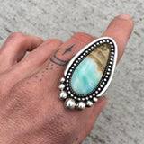 RESERVED FOR MISSY- Blue Opal Petrified Wood Ring or Pendant- Sterling Silver and Indonesian Opalized Petrified Wood- Finished to Size