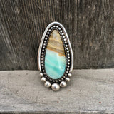 RESERVED FOR MISSY- Blue Opal Petrified Wood Ring or Pendant- Sterling Silver and Indonesian Opalized Petrified Wood- Finished to Size